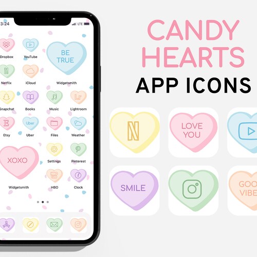 Pastel Aesthetic Iphone Ios14 App Icons 50 App Pack Pink | Etsy