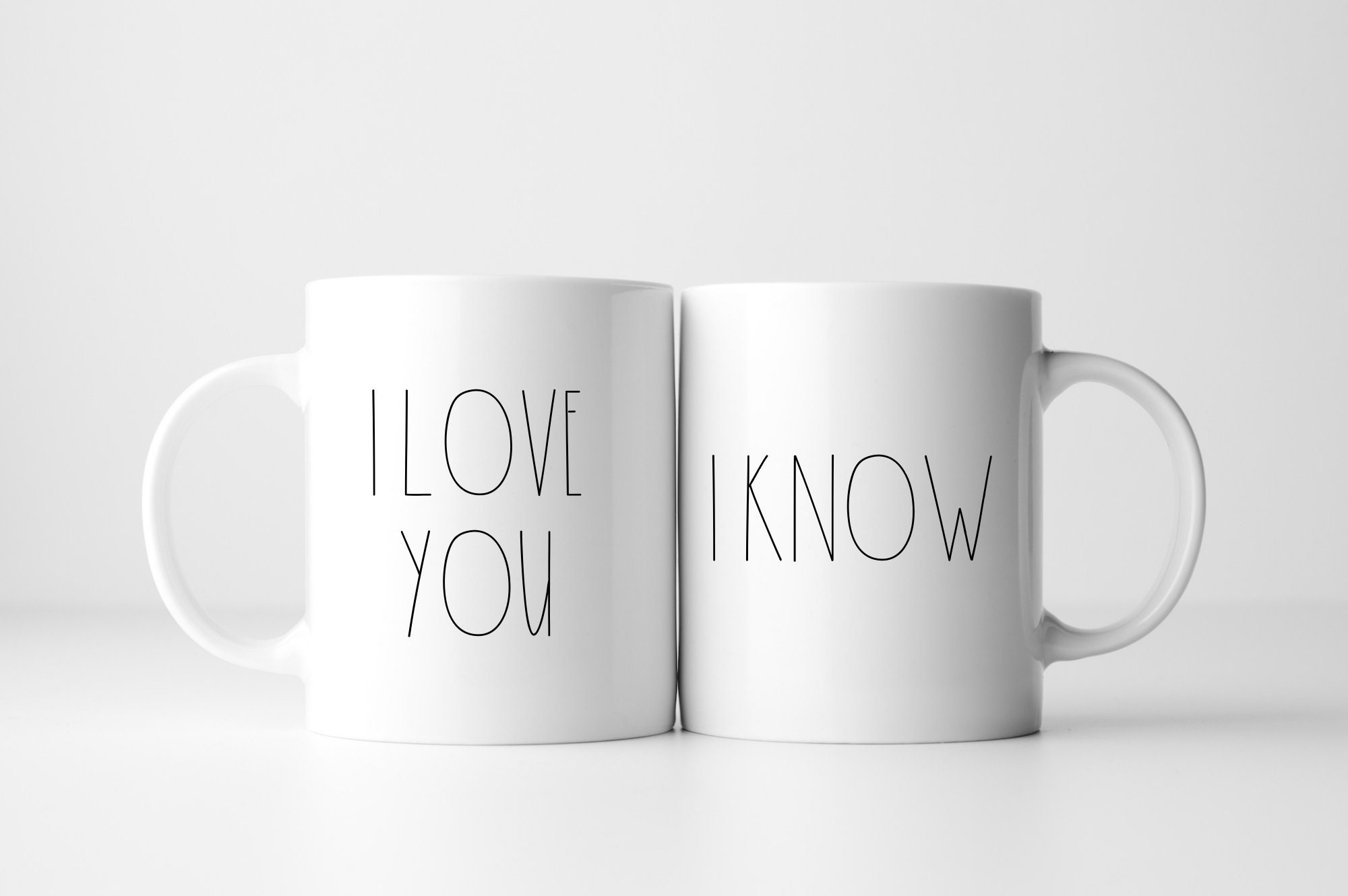 Mugs Personnalisés Duo/I Love U/I Know/ Amour/ Saint-Valentin/ Amour