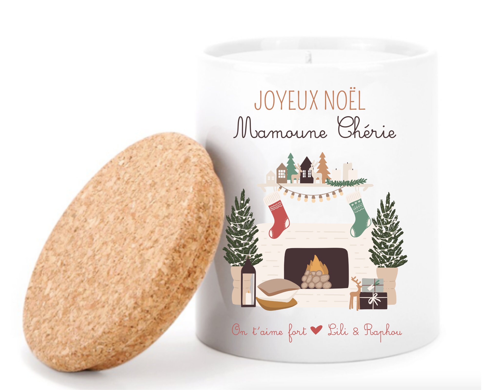 Bougie de Noël Personnalisé/ Bougie Cadeau/ Cadeau Noël/ Personnalisée/ /Idée/Famille