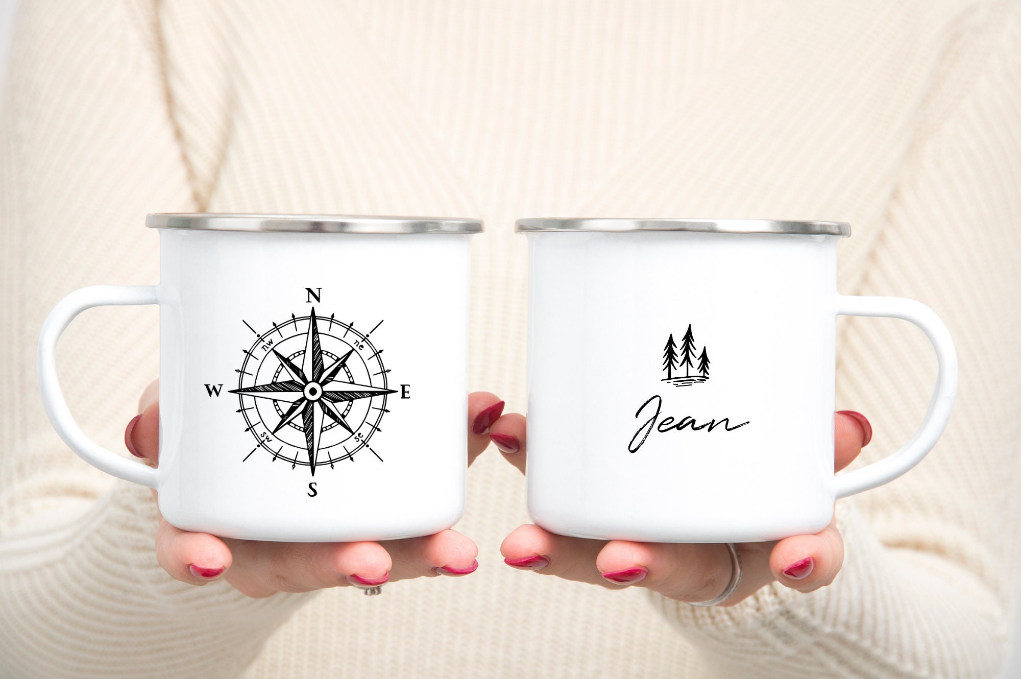 Mug Inox Boussole/Van Life/Mug Inox/Van/ Mug Camping/Montagnes/ Mug Personnalisé