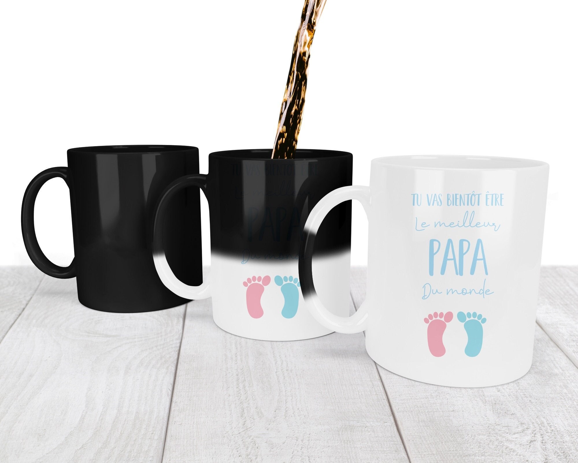 Mug Magique Personnalisé/Annonce Grossesse/Annonce Grossesse Papa/Futur Papa/Mug Personnalisé