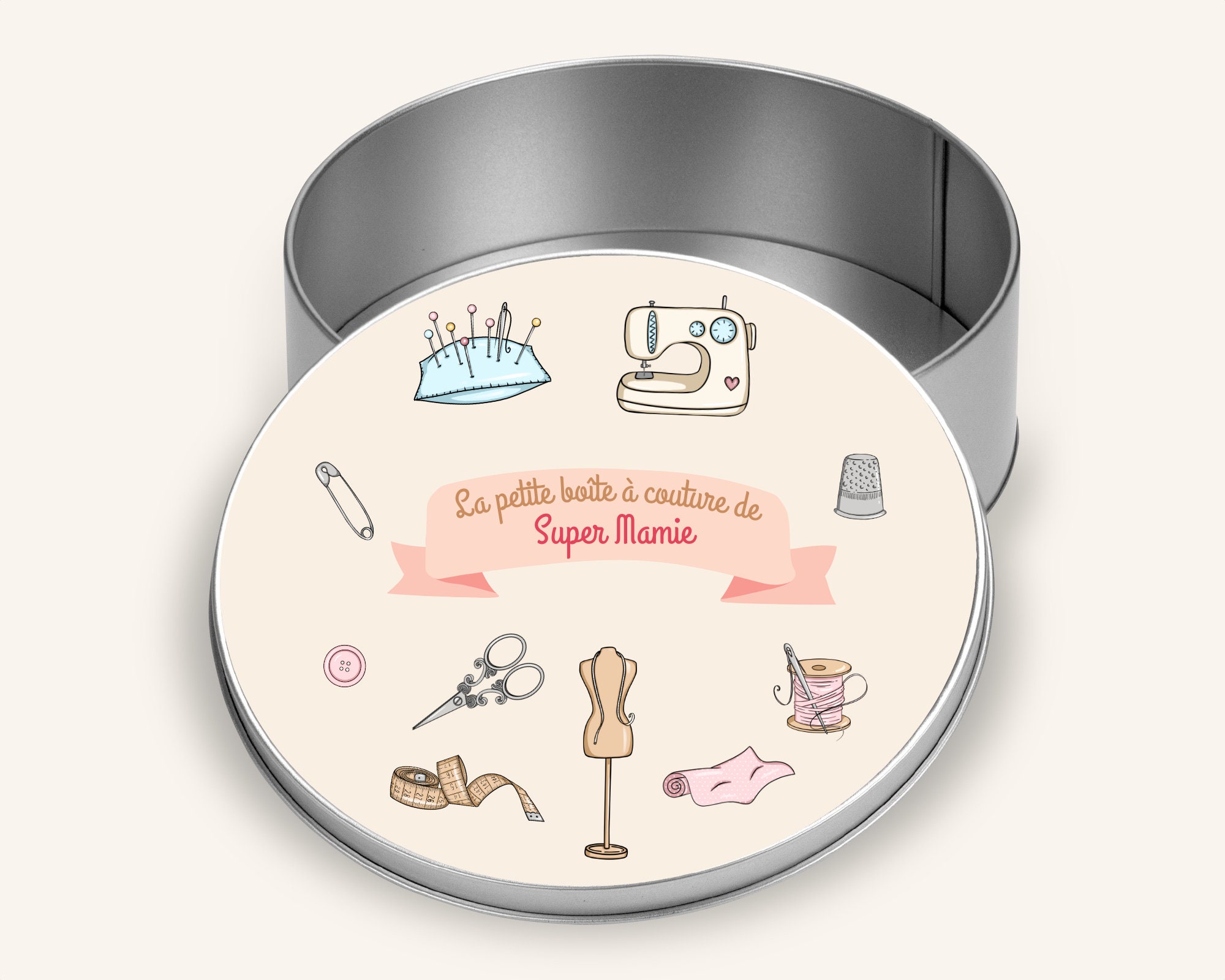 Boite Mamie/ Boite à Couture Personnalisée/Cadeau Personnalisé/Boite Noël/Cadeau Mamie/Couture /Acce