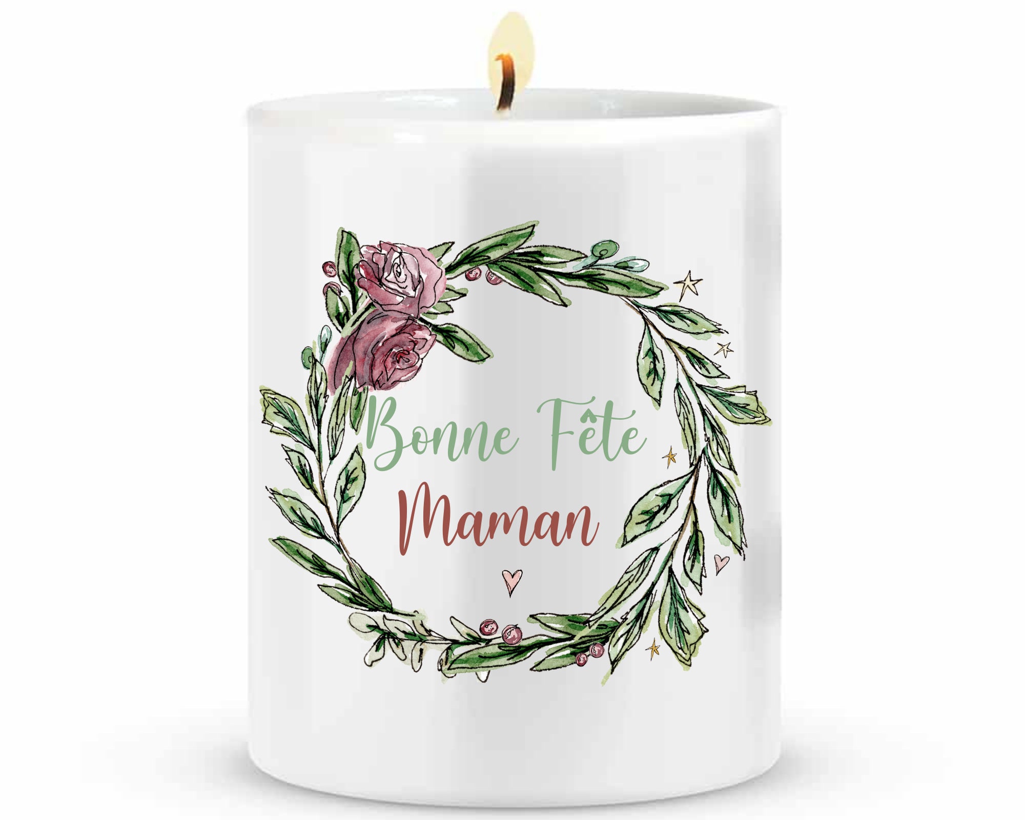 Bougie Pot Bonne Fête Maman/Bougie Personnalisée/Fêtes Des Mères/Bougie Pot Céramique