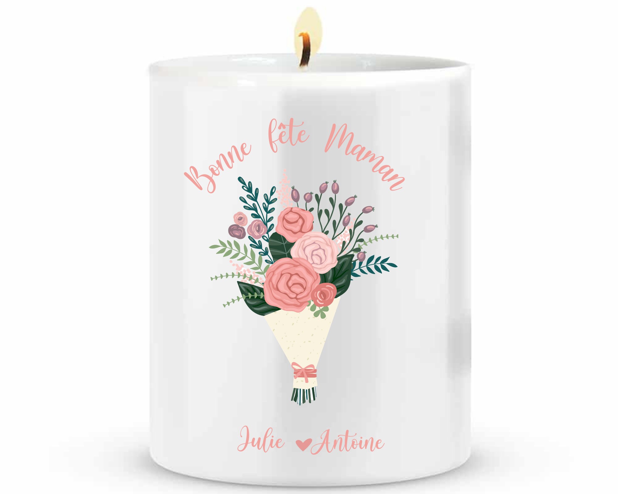 Bougie Pot Bonne Fête Maman/Bougie Personnalisée/Fêtes Des Mères/Bougie Pot Céramique