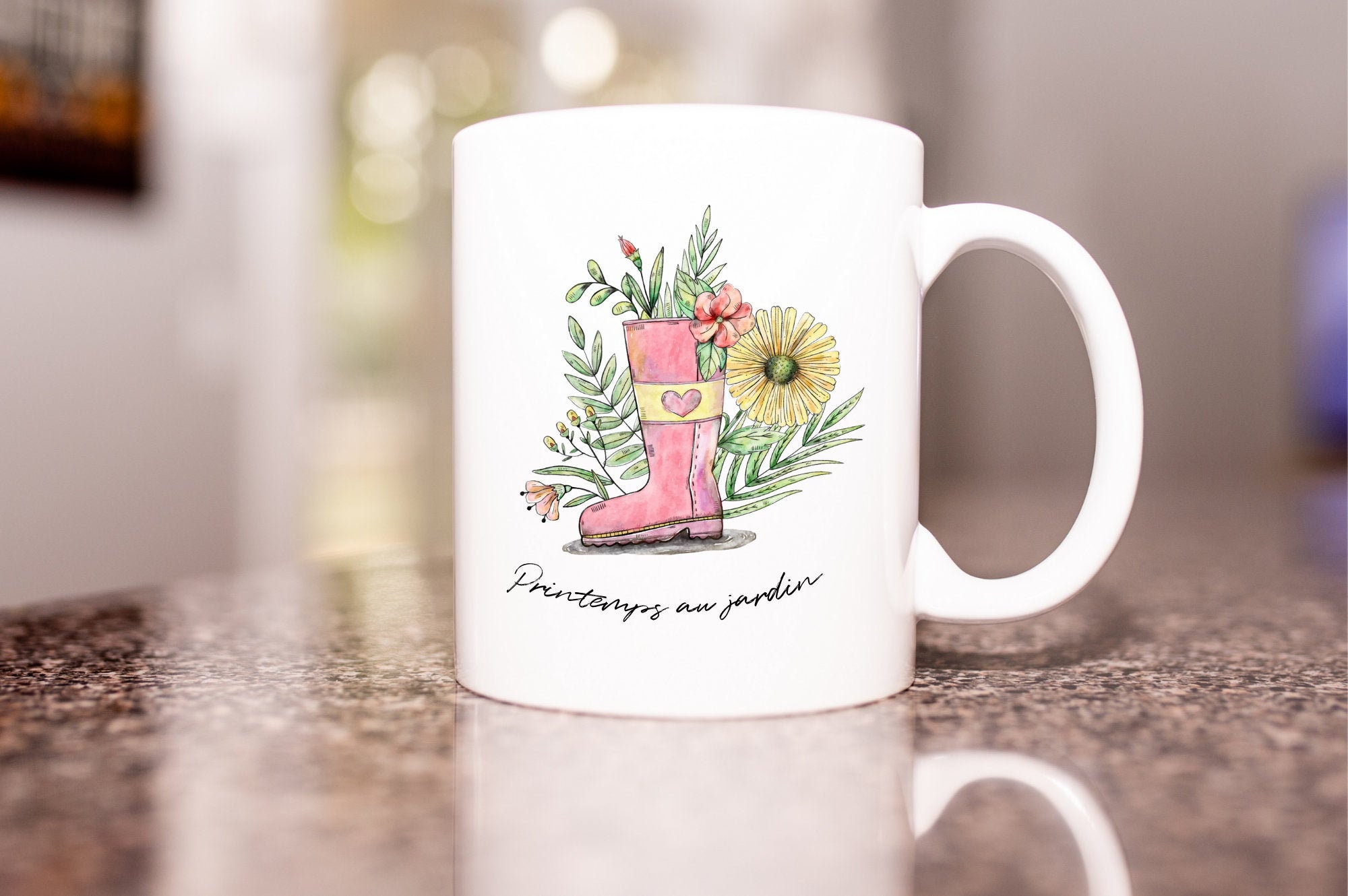 Mug Printemps Au Jardin/ Printemps/Jardin/Mug Personnalisé/Fleurs