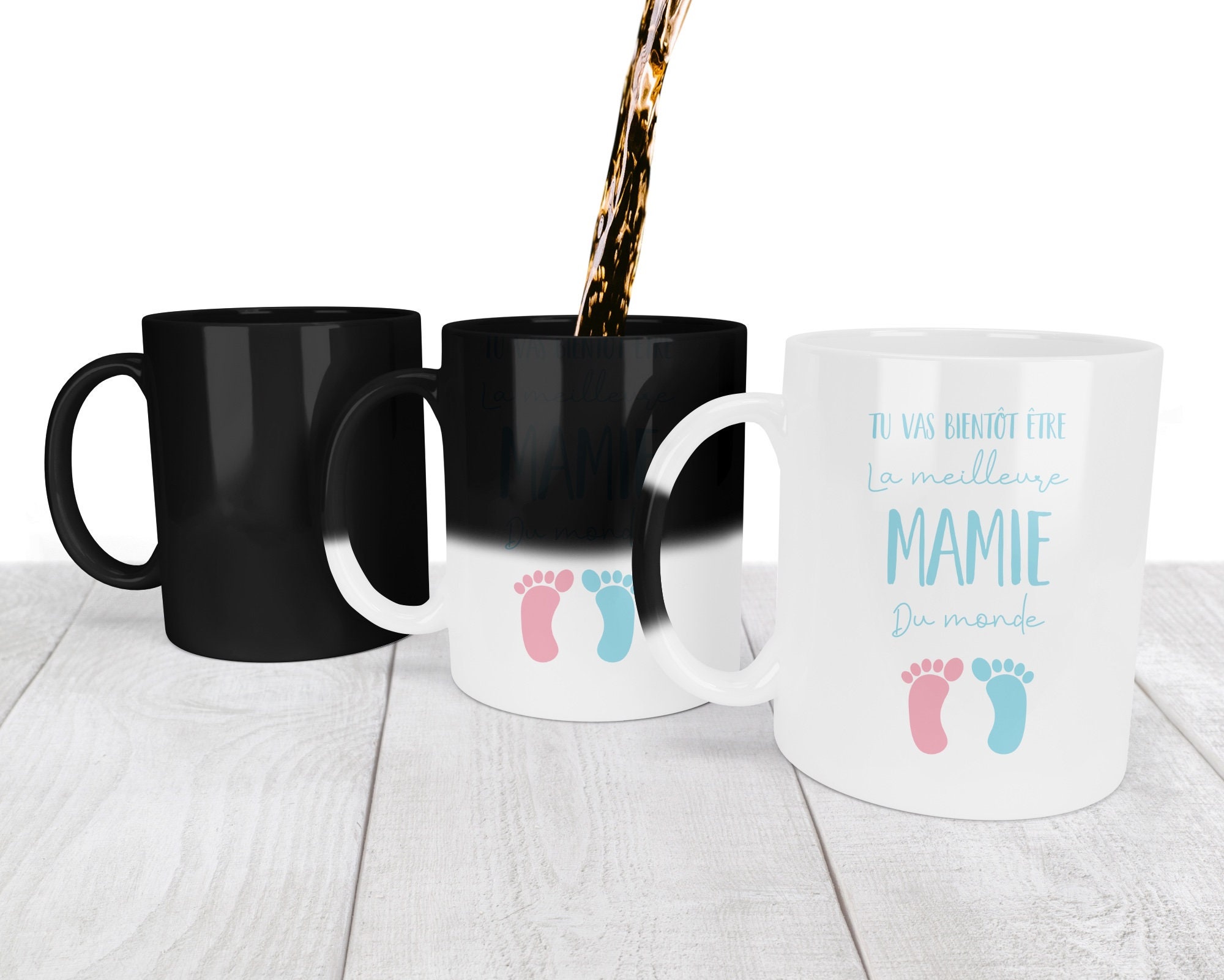 Mug Magique Personnalisé/Annonce Grossesse/Annonce Grossesse Mamie/Future Mamie/Mug Personnalisé