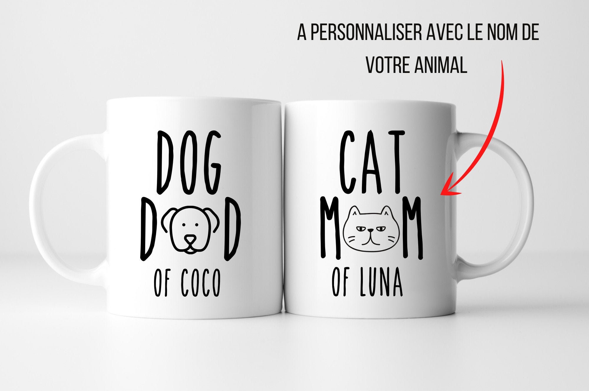 Mug Personnalisé Animal de Compagnie/Chien/Chat/Mug Animal