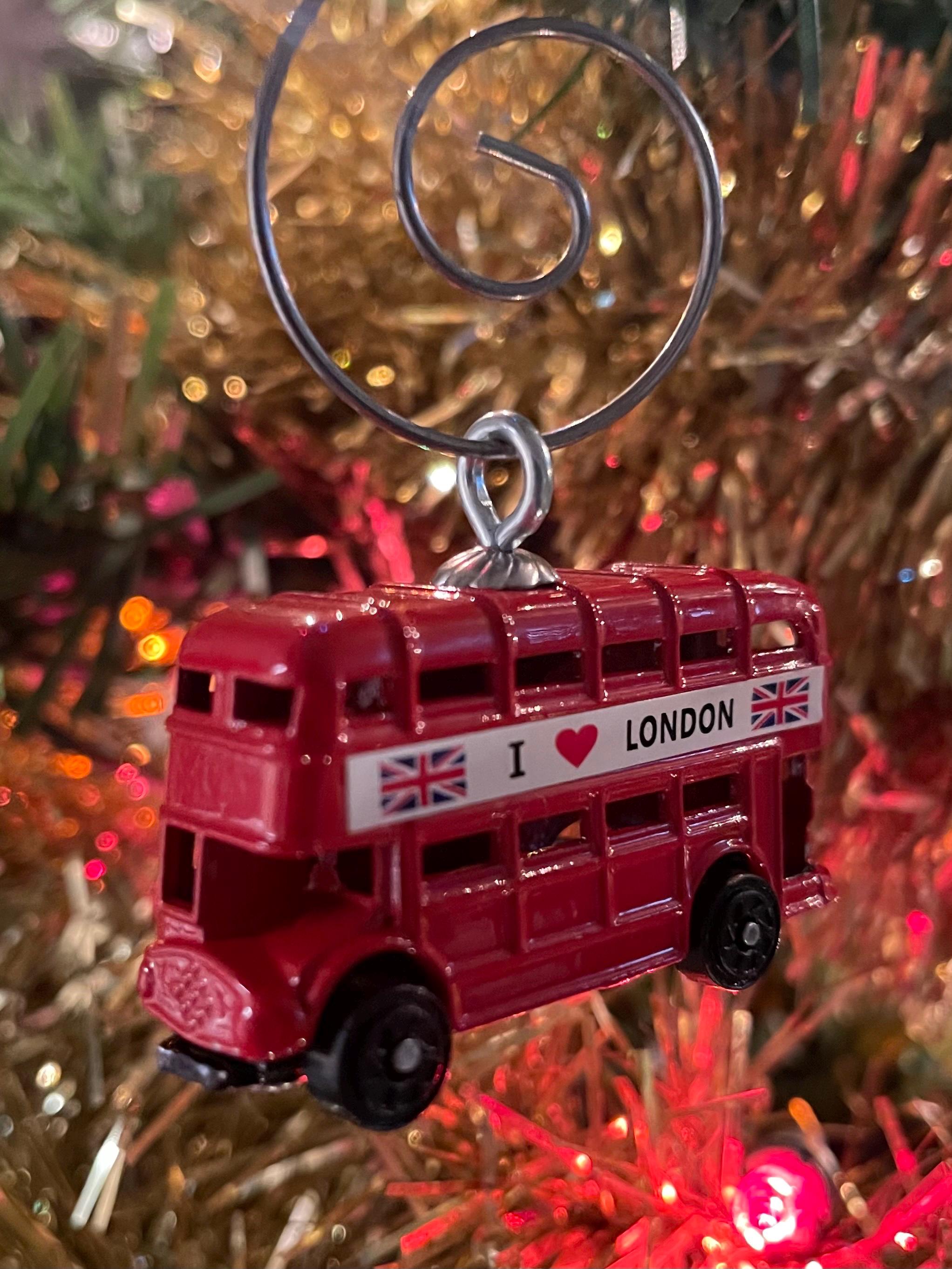 London Bus Weihnachtsbaum-Anhänger Aus Glas - 11cm Handgefertigter Christbaumschmuck