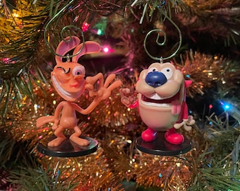 Ren and Stimpy Christmas ornaments Set