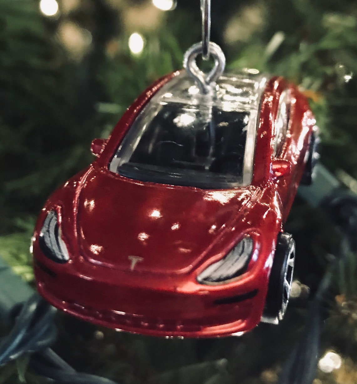 Elon Musk Tesla Car model 3 Blue or RED Christmas Ornament Etsy