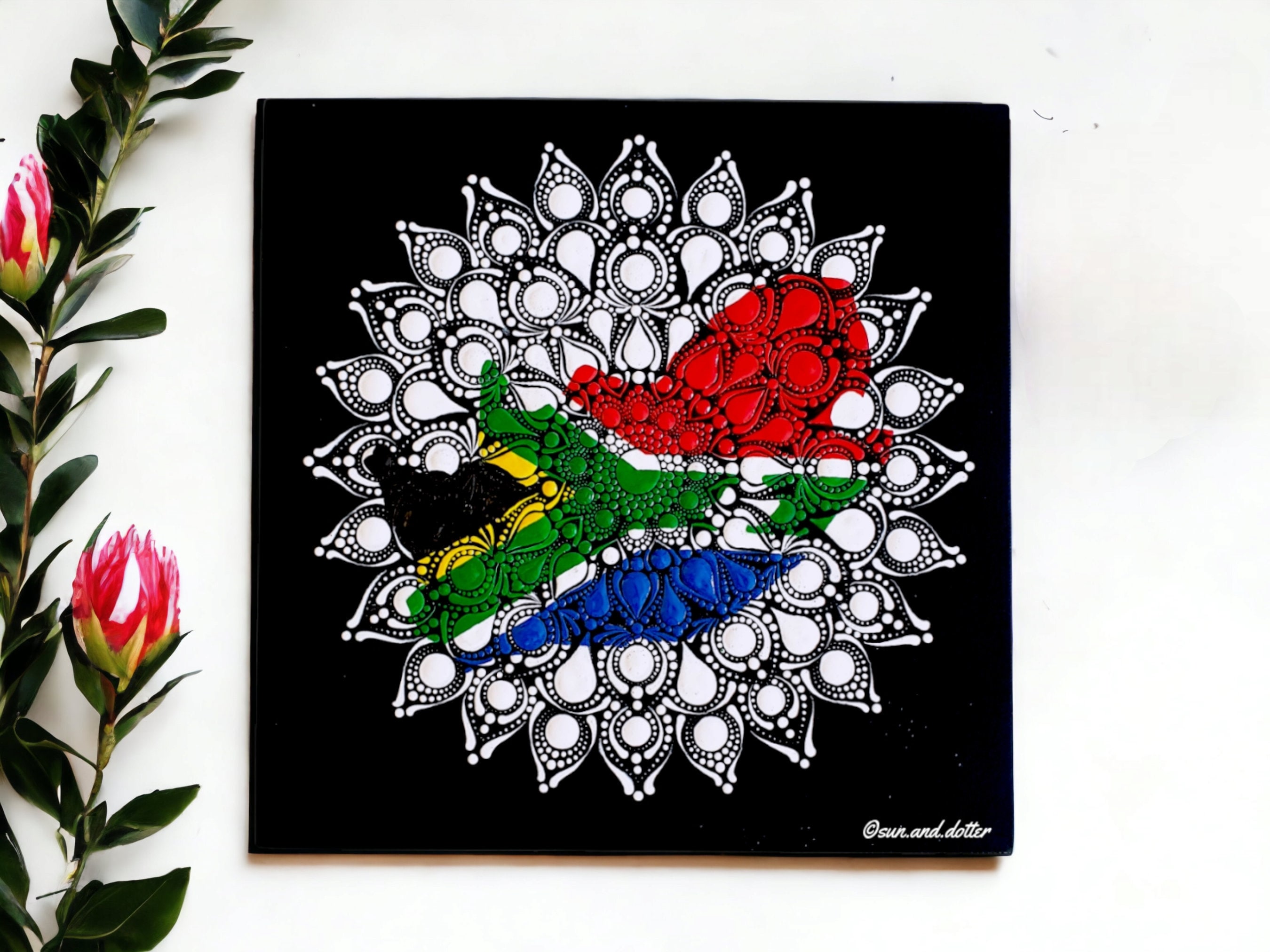 South African Harmony - an Intricate White Mandala With the Iconic
