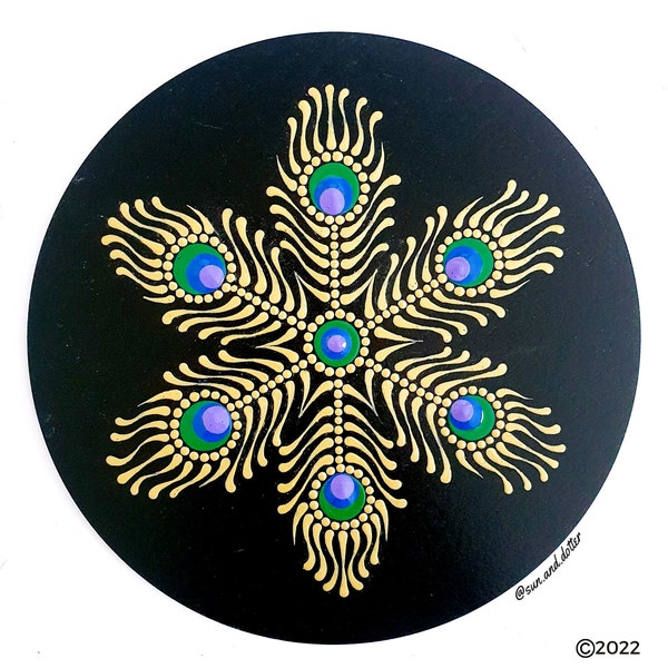 Peacock Star Dot Mandala Pattern - Téléchargement numérique - Facile à suivre - Instructions étape par étape - Créez vous-même ce mandala d'art à points