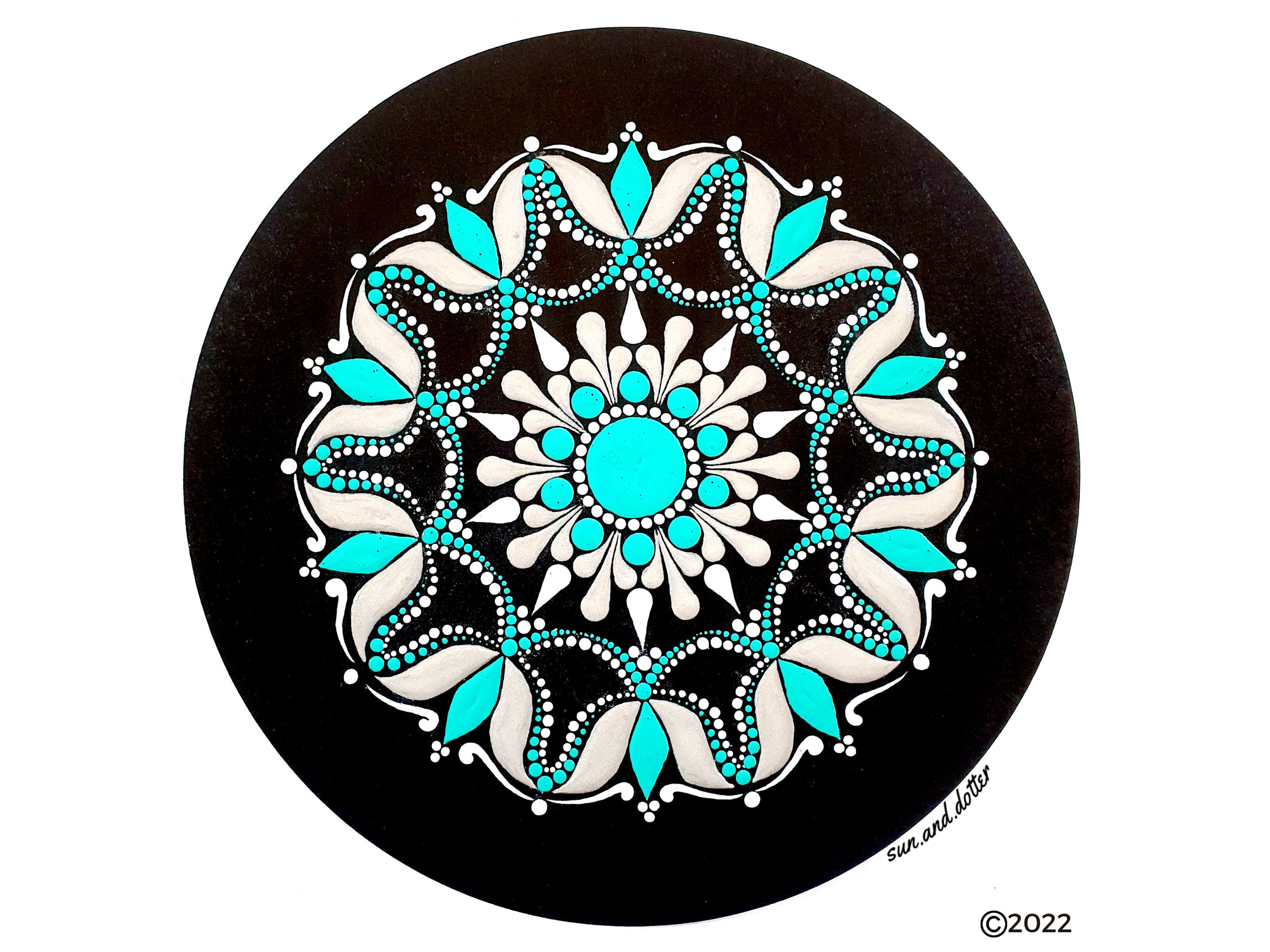 How to make a dot mandala painting with swooshes and swipes with