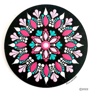 Fuchsia Fusion Dot Mandala Pattern - Digital Download - Easy to follow - Step by Step Instructions - Create this dot art mandala yourself