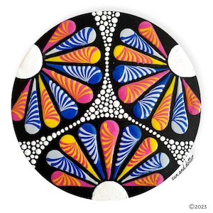 Happy Daisies Mandala Pattern - Digital Download - Easy to follow - Step by Step Instructions - Create this dot art mandala yourself