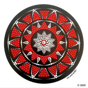 Red Zulu Dot Mandala Pattern - Digital Download - Easy to follow - Step by Step Instructions - Create this dot art mandala yourself