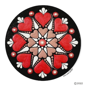 Starry Hearts Dot Mandala Pattern - Digital Download - Easy to follow - Step by Step Instructions - Create this dot art mandala yourself