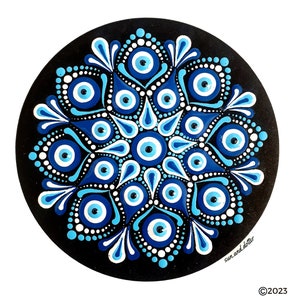 Nazar Dot Mandala Pattern - Digital Download - Easy to follow - Step by Step Instructions - Create this dot mandala yourself