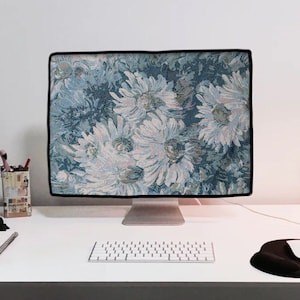Computer monitor embroidery fabric dust cover, iMac dust cover, studio display 27&quot; 2022 screen cover, iMac 21.5&quot;/24&quot;/27&quot; dust cover