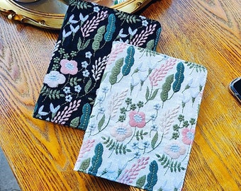 Colorful embroidered flowers fabric case for kindle paperwhite 12th generation,kindle 11th gen,kindle oasis sleeve,kindle 2024 6 inch case
