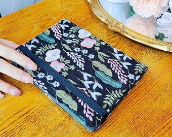 Hand Embroidered Flower Fabric Case for Nook Glowlight 2/3/4/4e Case,Nook Simple Touch Case,Nook Glowlight Plus 6&quot; 2015,Kindle Kobo Case
