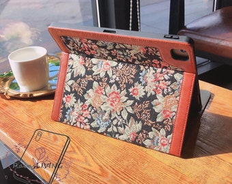 Retro fabric custom name ipad case with auto sleep wake up for ipad air 11" 13" M4 ipad 11th gen 2025 air 5 mini 7 ipad pro 11" 13" case