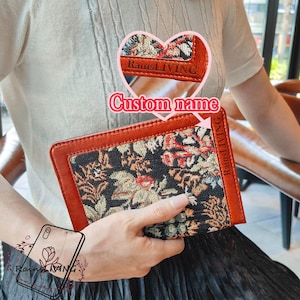 Etui en tissu brodé de style littéraire rétro avec nom personnalisé pour Kobo Clara Color Clara BW Libra Color 2024, Kobo Libra 2, Clara 2E 6 pouces