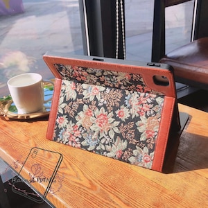 Coque ipad personnalisée en tissu rétro avec réveil automatique pour ipad air 11" 13" 2025 ipad 11e génération 2025 air 5 mini 7. Coque ipad pro 11" 13"