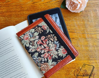 Étui pour Kindle en tissu brodé de fleurs de style littéraire rétro | Kindle Paperwhite 11e génération 6,8 pouces Paperwhite 10e génération 6 pouces