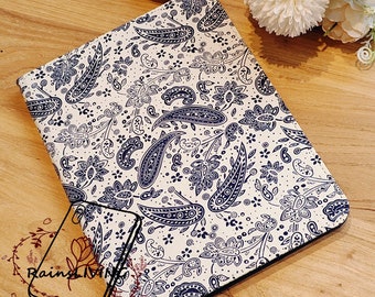 New ethnic blue and white porcelain style  fabric ipad case built-in pencil holder,magnetic wake up,air 5 ipad 10.2" ipad pro 2022 ipad 10