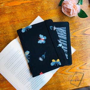 Étui en tissu noir brodé papillon pour Kindle Paperwhite, étui Paperwhite pour Kindle 6,8 pouces, 12e 11e génération 2024, housse Oasis 3 7 pouces