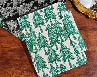 Magnetic detachable custom name embroidery pine forest cloth iPad case for iPad Air 11" 13" M4,iPad Pro 11" 13" M5,Mini 7,iPad 10th A16 case