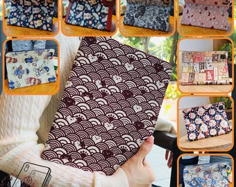Japanese style embroidered pattern fabric ipad case with auto sleep wake up for iPad Air 11" 13" M4 ipad pro 11'' 13" M5 mini 7 case