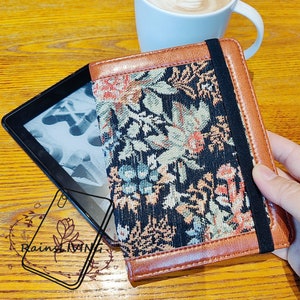 Étui pour e-book avec broderie rétro en tissu pour Kobo Clara 2E,Kobo Libra Color,Kobo Clara Color,Kindle Paperwhite 11e génération,Kindle Oasis étui