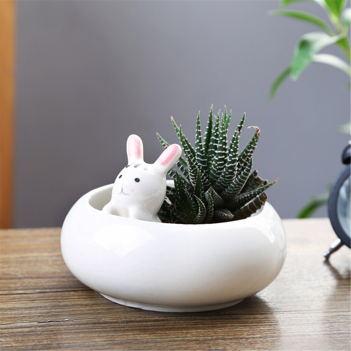 Cute mini rabbit planter animal ceramic planter small rabbit Etsy