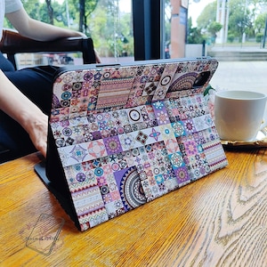 Novel pattern fabric ipad case with auto sleep wake up and charging for iPad mini 7 2024 Air Pro 11&quot; 13&quot; 2025,iPad 10 Air 6,iPad 11th gen
