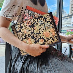 Étui ipad en tissu brodé de fleurs de style littéraire rétro, porte-crayon intégré pour iPad Air Pro 11 pouces 13 pouces 2025 mini 7, étui pour iPad 2024 M4
