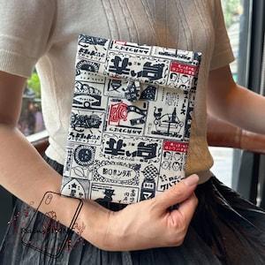 Custodia Kindle in tessuto di giornale giapponese in stile retrò per Kindle Paperwhite 12a generazione, Kindle 11a generazione, Kindle Colorsoft, Kindle 6" 2024