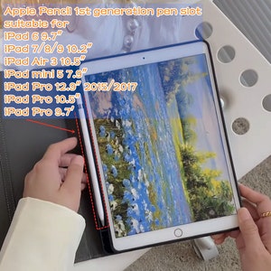 Étui iPad en tissu brodé de marguerites de 4 styles différents, porte-crayon intégré, réveil et charge, étui iPad air 5 pour iPad 10,2 pouces iPad pro 2022 image 7