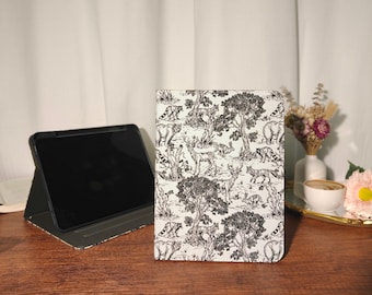 Minimalist nordic forest fabric iPad case with auto sleep wake up for iPad Air 11''13" M4, iPad A16,iPad Air 2/1 9.7",iPad Pro 9.7" case