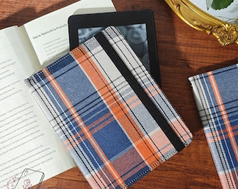 Custom name vintage plaid fabric e-book case for paperwhite 12th generation,kindle oasis,kindle 11th 10th gen,kindle colorsoft,kobo case