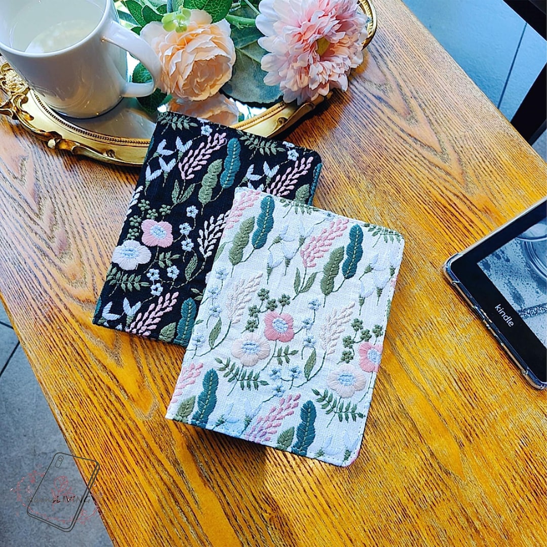Colorful Embroidered Flowers Fabric Case for Kindle Paperwhite 12th ...