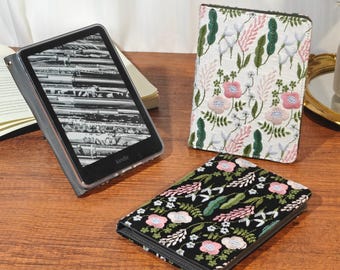 Personalized japanese style embroidered fabric e-book case for paperwhite 7" 2026,paperwhite 12 th gen,kindle 6" 2026 case,auto sleep wake