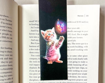 Kitten and Butterfly Bookmark | Kitten Bookmark | Cute Cat Bookmark | Butterfly Bookmark | Cat Lover Bookmark | Cat Lover Gift | Kitty