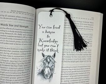Funny Horse Sense Paper Bookmark | Horse Lover Gift | Book Lover Gift | Bookmark with Tassel