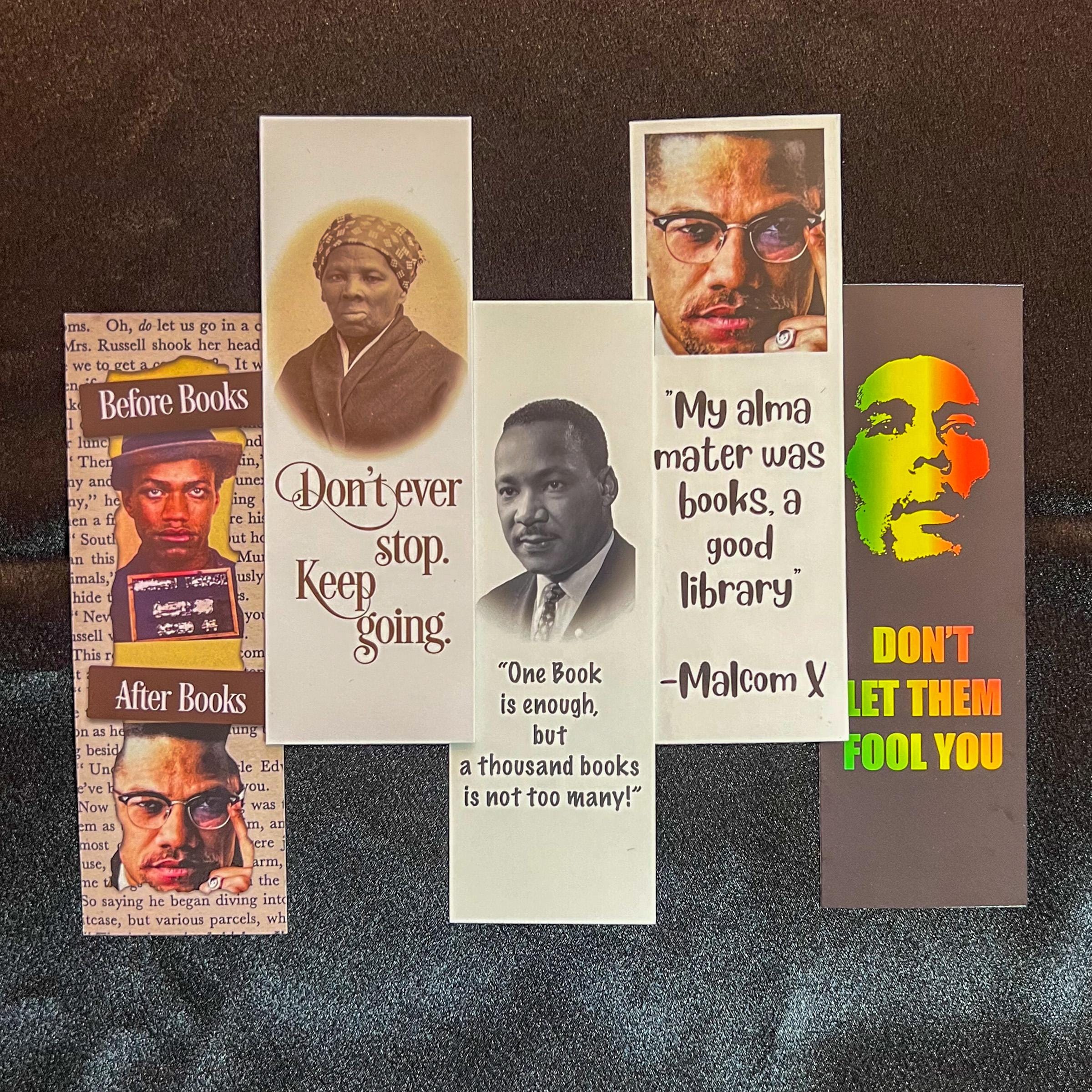 Freedom Bookmarks Black History Bookmarks: Bob Marley, Malcolm X, Harriet Tubman, MLK ...
