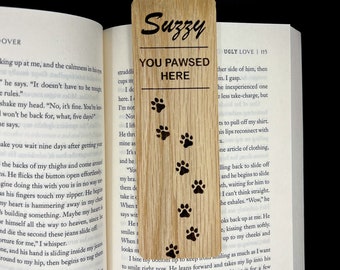 Personalized Dog Lovers Engraved Wooden Bookmark | Custom Bookmark |