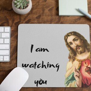 Funny Jesus Mouse Pad: Christian Novelty Gift