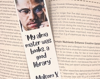 Malcolm X Bookmark: Library Quote, Black History Gift