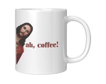 Peeking Jesus Funny Ceramic Coffee Mug | 11oz | Cup